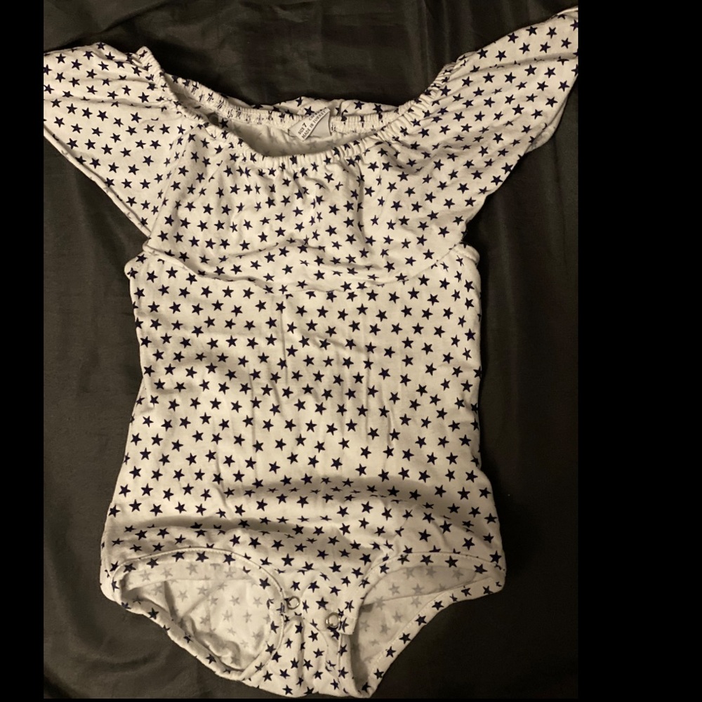 Zara Girl black & White Stars Cotton Leotard